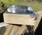 Preview: Vogelbrunnen XL aus Edelstahl und Holz