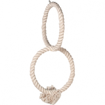 Doppelter Kletterring aus Baumwolle weiss 65 x32 cm