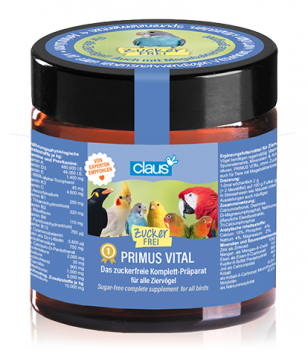 Primus Vital - Das zuckerfreie Komplett-Präparat für alle Ziervögel 70g