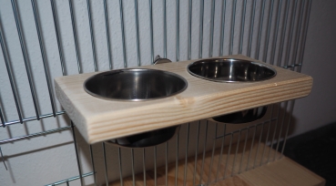 Futter-/ Mineralienbar Ernst mit  2 Edelstahlnäpfen