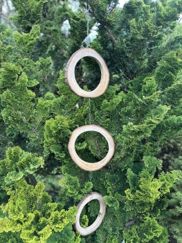 Ringschaukel Trio aus Mahagoniholz zum aufhängen mit Edelstahlkette
