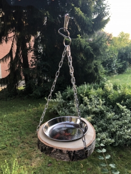 Fly-In - Hängende Futter-/ Wasserschale mit Ketten und Karabinerhaken - XS