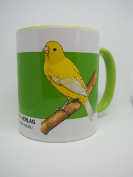 Kaffeetasse "Kanarien gelb und rot"