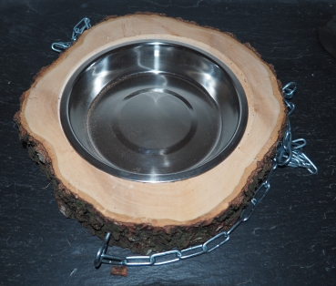 Fly-In - Hängende Futter-/ Wasserschale mit Ketten und Karabinerhaken - L