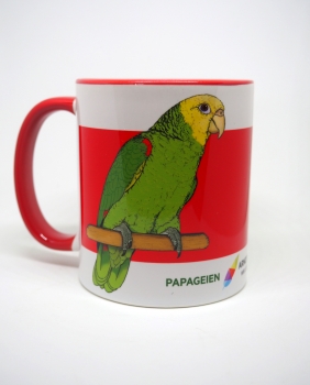 Kaffeetasse "Blaustirn- und Gelbkopfamazone"