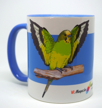 Kaffeetasse "Harlekin-Wellensittich"