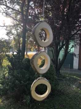 Ringschaukel Trio aus Birkenholz zum aufhängen *NEU mit Edelstahlkette*