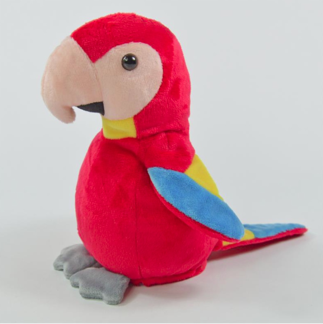 Labertier Sprechender Papagei Vogel Chatter Laber parrot plappert alles nach red 