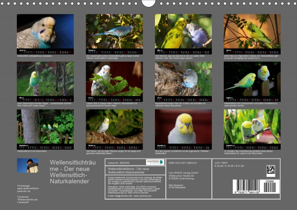 Wellensittichträume - Der neue Wellensittich-Naturkalender