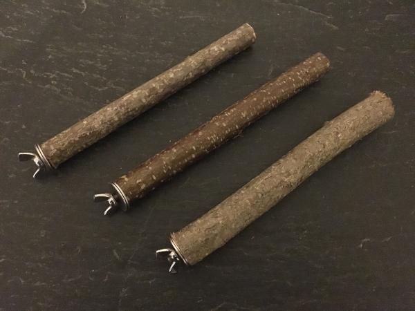 Sitzstangen aus Naturholz  20 cm- 3er Pack