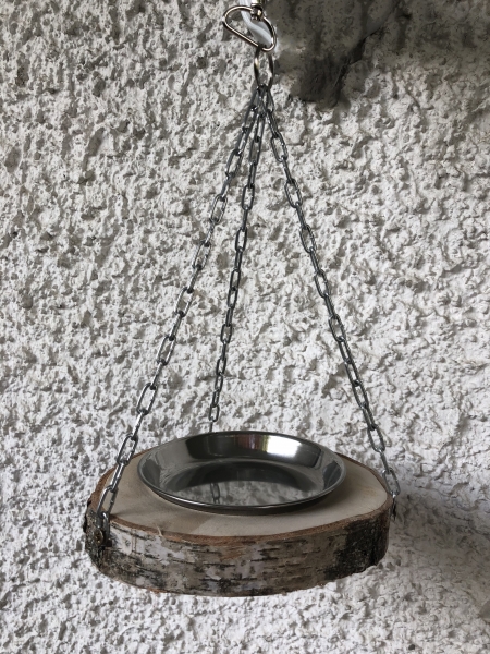 Fly-In - Hängende Futter-/ Wasserschale mit Ketten und Karabinerhaken - XS