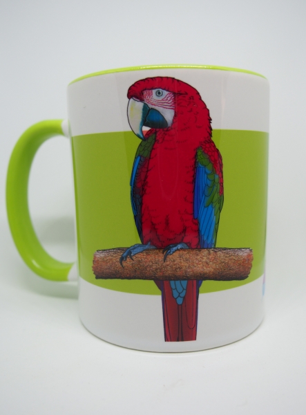 Kaffeetasse "Grünflügel- und Gelbbrustara"