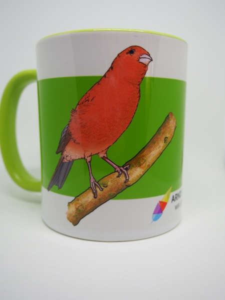 Kaffeetasse "Kanarien gelb und rot"