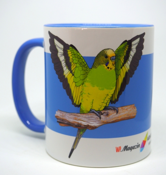Kaffeetasse "Harlekin-Wellensittich"