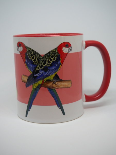 Kaffeetasse "Nymphensittich / Rosellasittich"