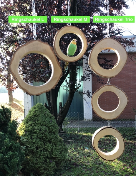 Ringschaukel Trio aus Birkenholz zum aufhängen *NEU mit Edelstahlkette*